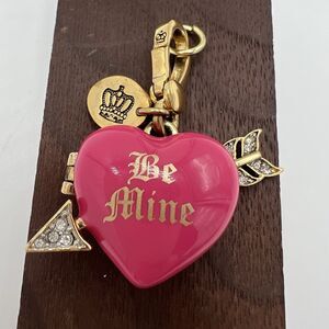 2010 Juicy Couture Heart Be Mine Charm Limited Edition Pink Puffy Locket